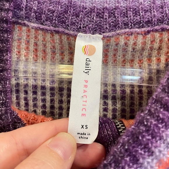 Anthropologie Daily Practice Franconia Half Zip Striped Sweater Tunic Oversized - Picture 7 of 8